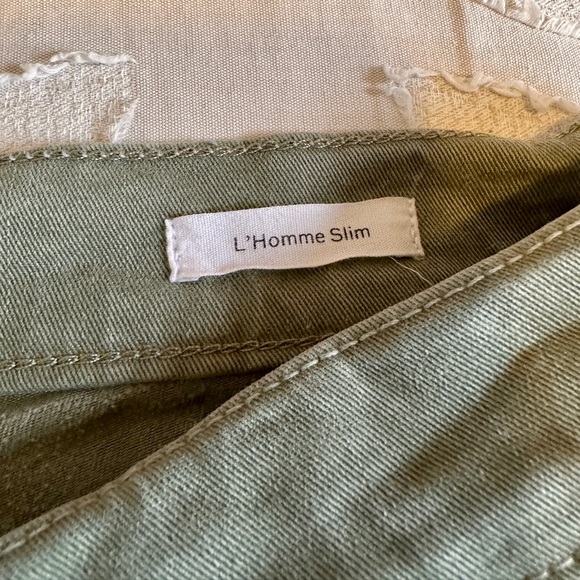 FRAME L’Homme Slim Olive Green Pants - Size 31 Slim Fit - Picture 3 of 5